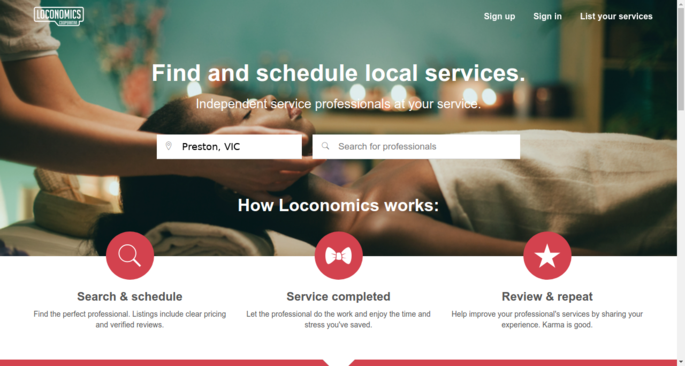 Find and schedule local services.   loconomicsau